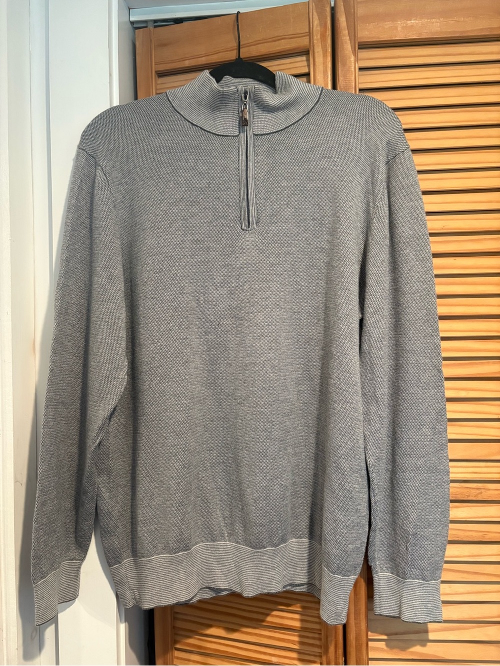 Robert Talbott Carmel Quarter Zip Sweatwe Lightweight Cotton Silk cashmere large